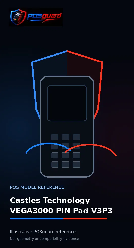 Castles Technology VEGA3000 PIN Pad V3P3 — POSguard model reference visual